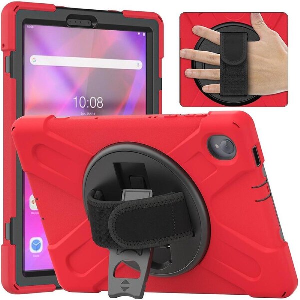 For Lenovo Tab K10/M10 Plus 360-degree Swiveling KickHybrid Case Cover Shell with Hand Band