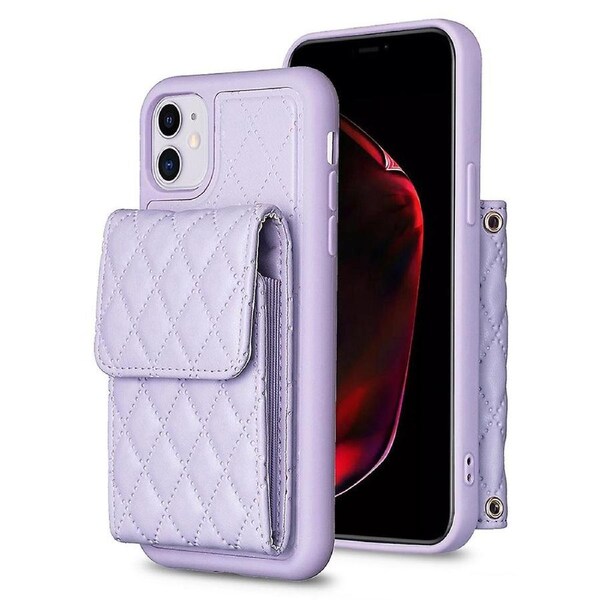 BF22-Style Card Holder Kickstand Phone Case for iPhone 11 PU Leather+TPU Phone Cover