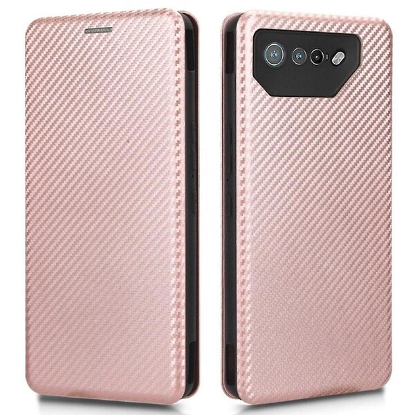 Stand Cover for Asus ROG Phone 7 5G/7 Ultimate 5G Carbon Fiber Texture Card Slot Phone Case