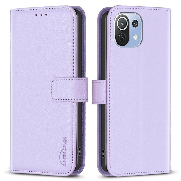 BINFEN COLOR BF17 For Xiaomi 11 Lite 5G NE/Mi 11 Lite 5G/4G Cell Phone Stand Case Wallet Phone Cover