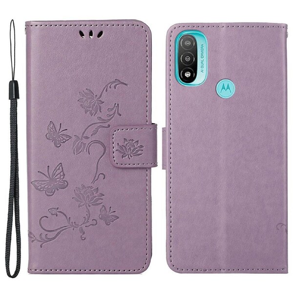 Fashionable Wallet Function Flip Scratch-resistant Phone Case Shell for Motorola Moto E20/E30/E40