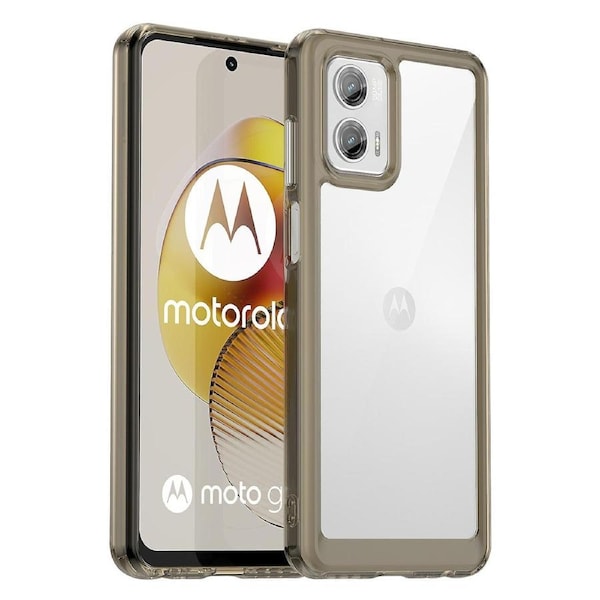 For Motorola Moto G73 5G Shock-absorbing TPU+Acrylic Phone Case Protective Back Cover Grey