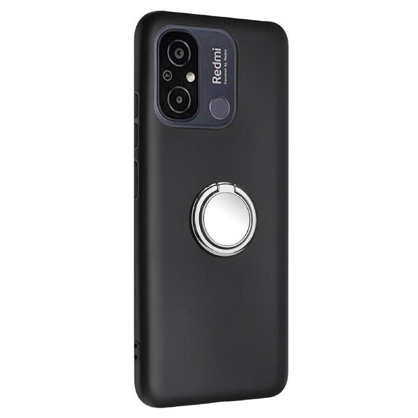 Phone Case for Xiaomi Redmi 11A 4G/12C 4G TPU Matte Cover with Rotary Ring Kickstand