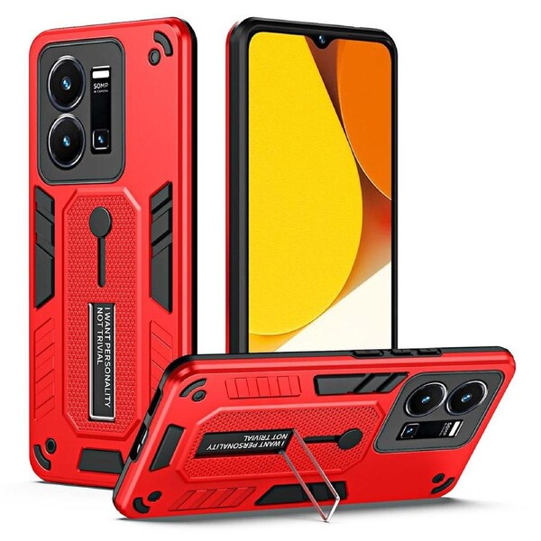 For vivo Y35 4G (2022)/Y22s 4G/Y22 4G Anti-drop Cell Phone Case PC+TPU Kickstand Phone Cover