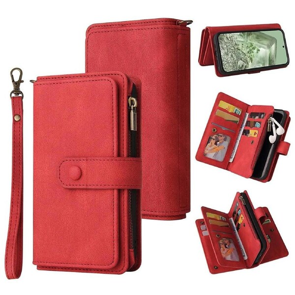 For Google Pixel 8a Cover Skin-Touch Phone Case Leather Multifunction Wallet