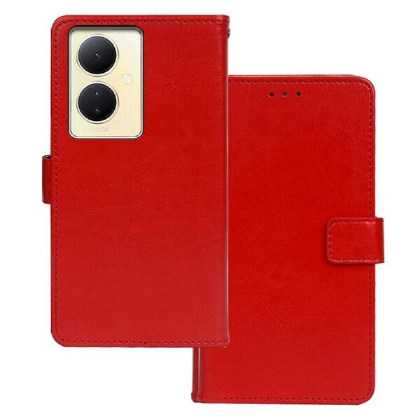 IDEWEI For vivo V29 Lite 5G Crazy Horse Texture PU Leather Case Stand Wallet Phone Cover