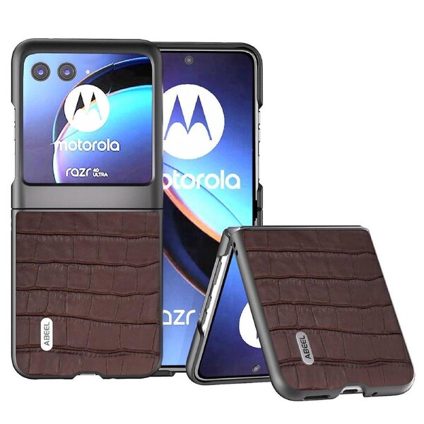 ABEEL For Motorola Razr 40 Ultra 5G Phone Case Genuine Cow Leather Slim Phone Cover