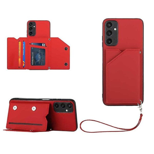 YB Leather Coating Series-2 for Samsung Galaxy A05s 4G Case Card Holder Skin-touch Phone Cover