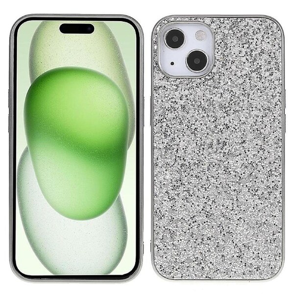 For iPhone 15 Phone Case Electroplating Frame TPU + PC Glitter Cover