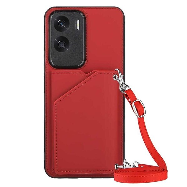 YB-1 Series for Honor 90 Lite 5G/X50i 5G Case Card Holder Kickstand Phone Cover with Shoulder Strap