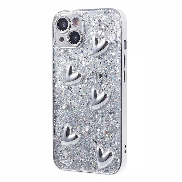 For iPhone 14 Plus Case Lovely Epoxy Electroplated Precise Cutout TPU Phone Cover