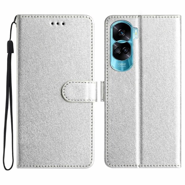 For Honor 90 Lite 5G/X50i 5G Case Silk Texture Leather Foldable Stand Smartphone Cover