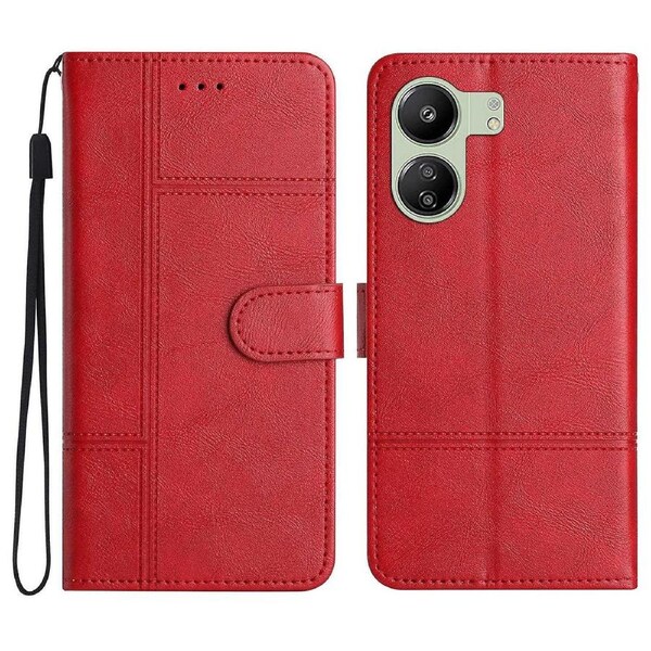 For Xiaomimi 13C/Poco C65 4G Case Line Imprinted Phone Wallet Cover
