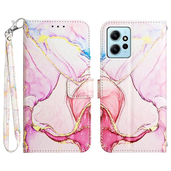 For Xiaomi Redmi Note 12 4G Marble Pattern Phone Case Stand Wallet
