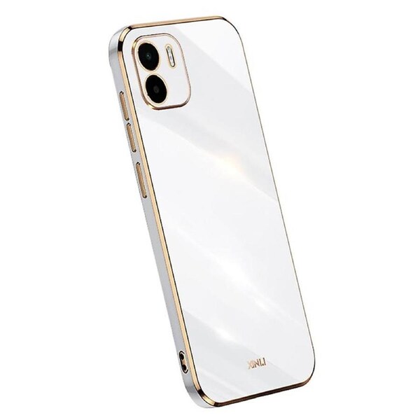 XINLI Electroplating Golden Edge Phone Case for Xiaomi Redmi A1 4G/A2 4G,Dustproof TPU Phone Cover
