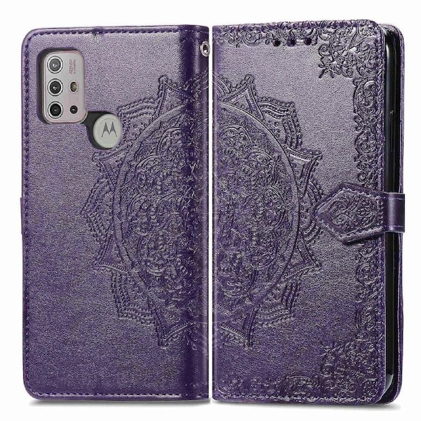 Embossed Mandala Wallet Leather Stand Shell for Motorola Moto G30