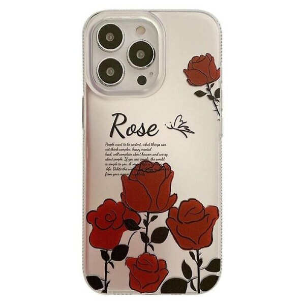 For iPhone 13 Pro 6.1 inch IMD Pattern Printing TPU Phone Case Hot Stamping Cover Rose