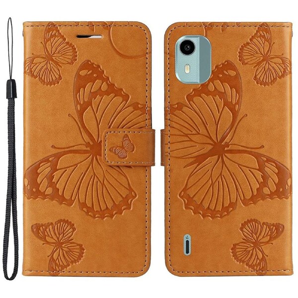 Leather Phone Case for Nokia C12 4G/C12 Plus/C12 Pro,Stand Wallet Imprinted Cover