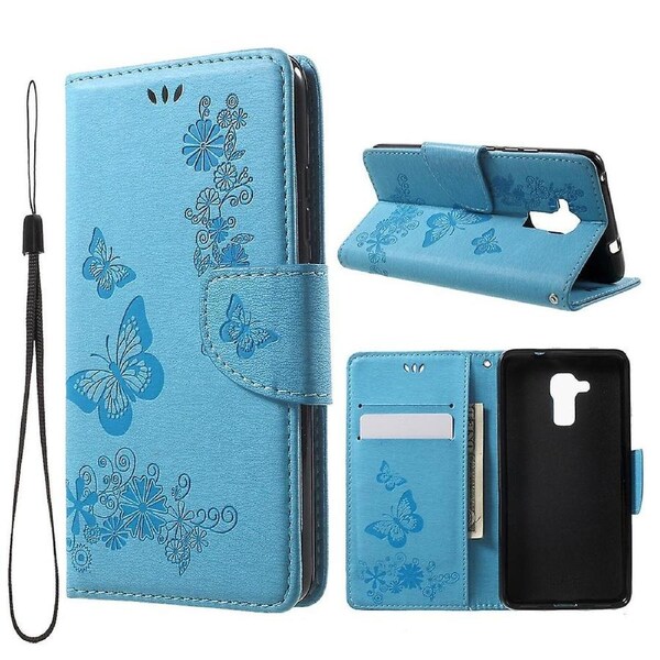 Imprint Floral Leather Stand Card Slot Cover for Huawei Honor 5c/GT3