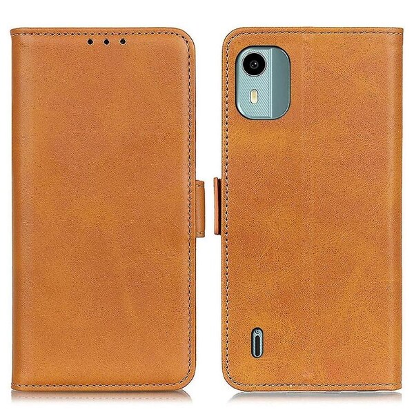 For Nokia C12 4G/C12 Plus/C12 Pro Flip Case Cowhide Texture Stand Wallet ic Cell Phone Cover