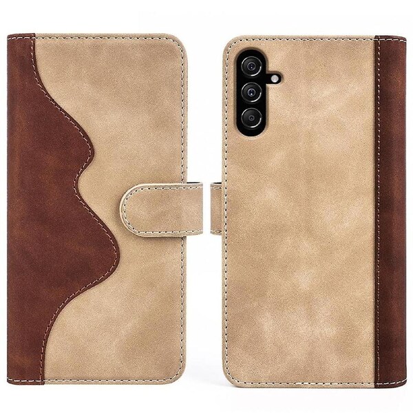 Dual-color Splicing Phone Case for Samsung Galaxy F34 5G/M34 5G Leather Wallet Stand Cover