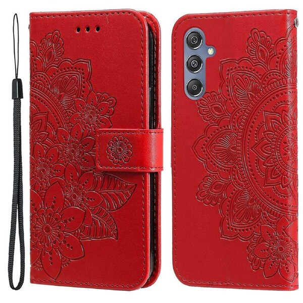 Drop Proof Stand Cover for Samsung Galaxy F34 5G/M34 5G Imprint PU Leather Wallet Phone Case