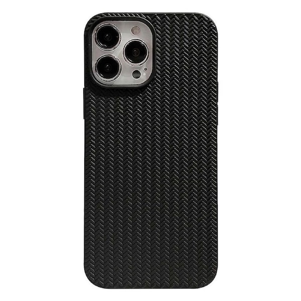 For iPhone 12/12 Pro 6.1 inch Woven Texture Soft TPU Back Case Drop Protection Phone Cover