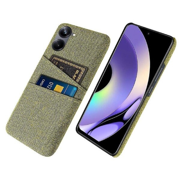 For Realme 10 4G Dual Card Slots Cloth Texture Mobile Phone Case Hard PC Cell Phone Back Cover