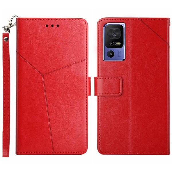 For TCL 40 SE Imprinted Pattern Leather Flip Phone Case Wallet Cover Stand Shell with Strap