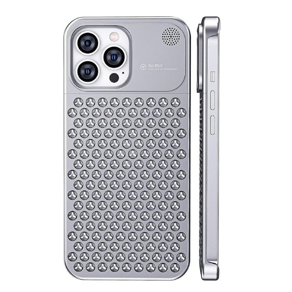 For iPhone 14 Pro Max Drop-proof Borderless Phone Case Aluminium Alloy Heat Dissipation Back Cover