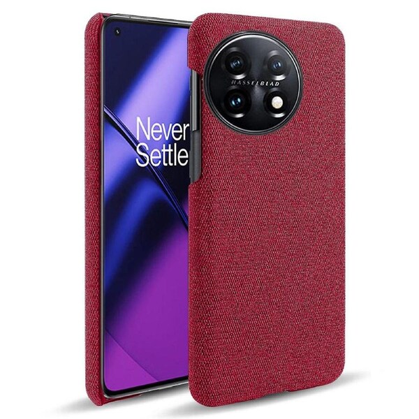For OnePlus 11 5G Non-slip Slim Cell Phone Case Solid Color Hard PC+Cloth Shockproof Phone Cover