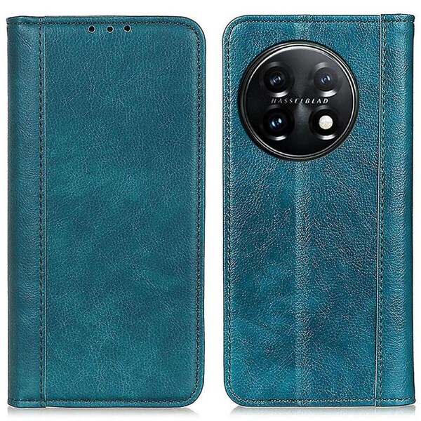 For OnePlus 11 5G Split Leather Stand Phone Case Litchi Texture Wallet Protection Cover