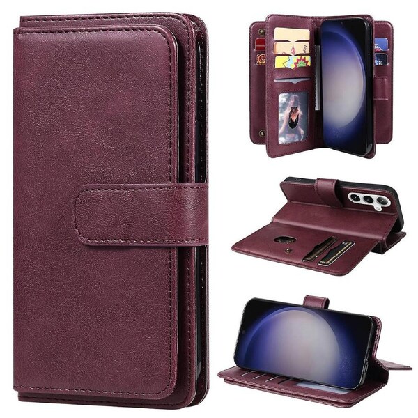KT Multi-functional Series-1 For Samsung Galaxy S24 Case Multiple Card Slots Leather Phone Cover