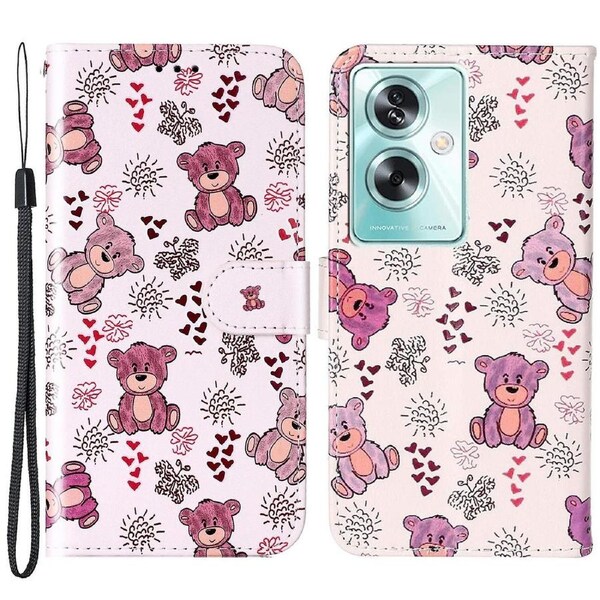For Oppo A79 5G/A2 5G Case PU Leather+TPU Pattern Printed Flip Stand Phone Protector -