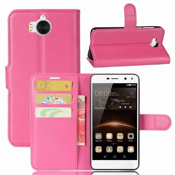 For Huawei Y5 (2017)/Y6 (2017) Litchi Texture PU Leather Card Slots Stand Phone Cover
