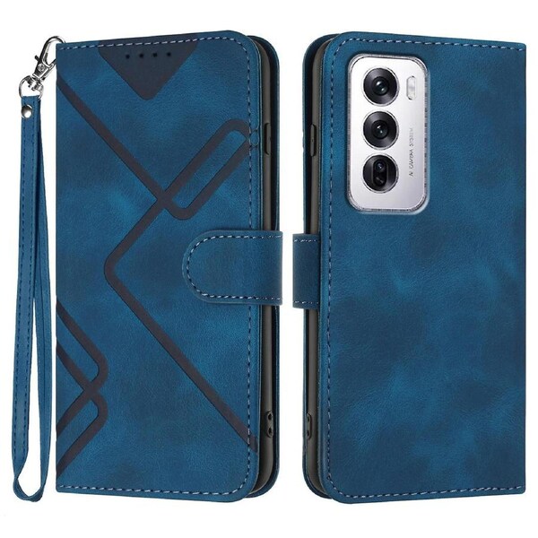 For Oppo Reno12 5G / Reno12 Pro 5G Leather Case Geometry Phone Cover