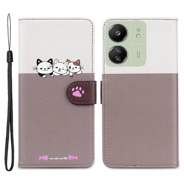 Cartoon Pet Series for Xiaomi Redmi 13C 4G/Poco C65 4G Case Leather Phone Wallet Cover