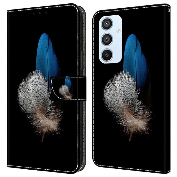 Wallet Case for Samsung Galaxy A54 5G,3D Pattern Printed Stand Protective Phone Cover - Two Feathers