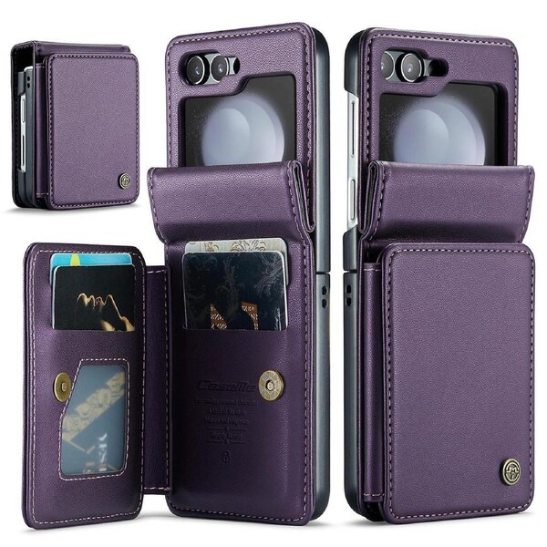 for Samsung Galaxy Z Flip 6 Case with RFID Blocking, Z Flip 6 Wallet Phone Case with Card Holder, Durable Kickstand Case for Galaxy Z Flip 6