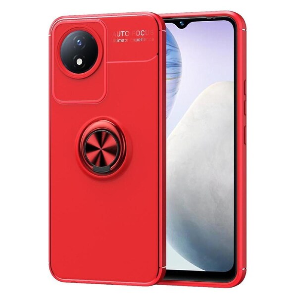 For vivo Y02 4G Protective Cover Kickstand TPU Phone Case Anti-drop Ring Holder Phone Shell