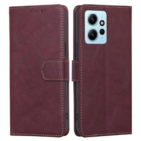 For Xiaomi Redmi Note 12 4G PU Leather RFID Blocking Phone Case Wallet Stand Cowhide Texture Cover