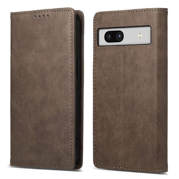 DF-05 For Google Pixel 7a Scratch Proof Leather Phone Case RFID Blocking Wallet Stand Cover