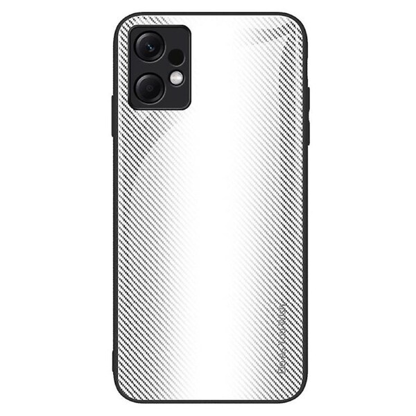 For Xiaomi Redmi Note 12 4G Tempered Glass Back Case Carbon Fiber Texture Soft TPU Frame Phone Cover