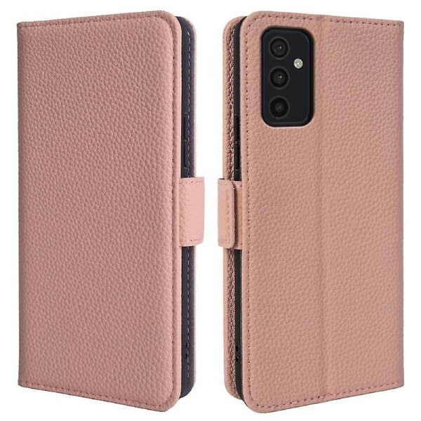 For Samsung Galaxy M52 5G Litchi Texture Genuine Cow Leather+TPU Phone Case with Stand Wallet