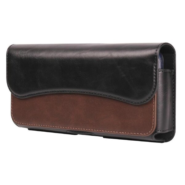 Magnetic Closure Belt Bag For 7.2 Inch Phone Anti-scratch Pu Leather Waist Phone Pouch