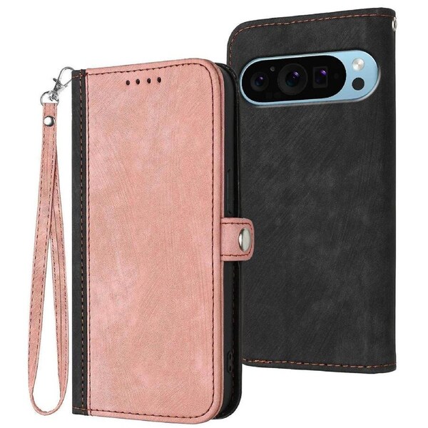 YX0020 For Google Pixel 9 Wallet Case PU Leather Flip Phone Cover with Strap