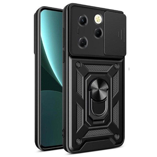 Anti-fall PC+TPU Protective Case For Transsion Infinix Hot 40/ Hot 40 Pro, with Slide Lens Cover