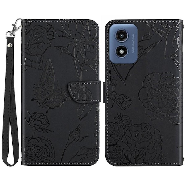 HT03 For Motorola Moto G Play 5G (2024)/Moto G (2024) Case Leather Phone Cover with Hand Strap