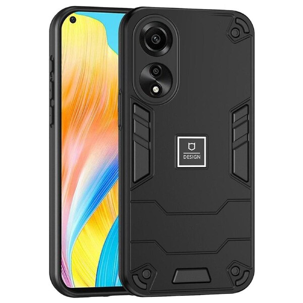 GOKEN Cover Per Oppo A17 4G – Custodia Ibrida TPU E PC, Con Supporto Regolabile, Certificazione Militare, Colore Verde