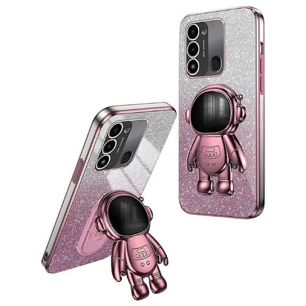 Cartoon Astronaut Kickstand Back Cover For Transsion Tecno Spark Go 2022/ Spark 8C 4G/ Spark 9 4G